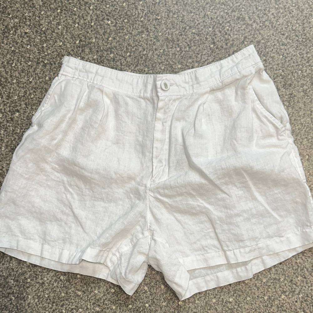 Calypso St Barth white linen shorts size medium